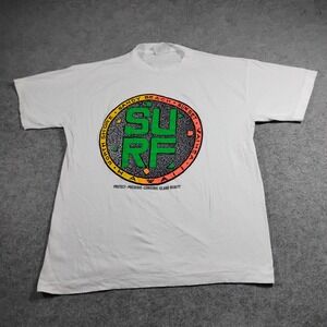 Vintage Caribbean Dream Surf Hawaii Graphic T-Shirt Men's XL White 90s Neon